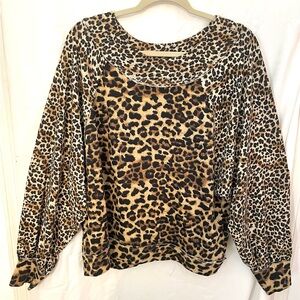 Umgee Leopard Print Sweatshirt